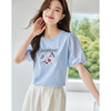 【专属特价】熙世界甜美减龄蝴蝶字母印花T恤宽松泡泡袖别致上衣2025夏新款 商品缩略图2