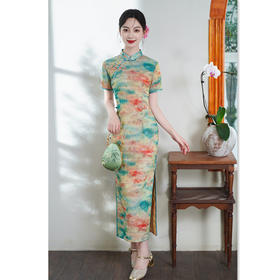 GX老上海复古中国风长款旗袍2025夏新款传统中式宴会旗袍
