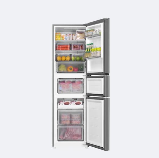 海尔 冰箱 BCD-226WGHC3E9SW 226升 三门 风冷 变频 一级能效 电脑控温 彩晶面板 秘境银·星光钻影 商品图2