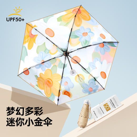 【即刻降温 轻面易举】FIYU小金伞4.0升级款 晴雨两用 钛金隔热降温 体感降温16℃ UPF50+ 紫外线阻隔率99% 小巧精致 轻盈便携/春日芳 商品图2