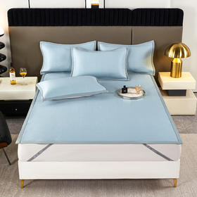 【多样屋专柜】多样屋夏季冰爽豆感席三件套可水凉席冰丝凉席-粉色/150*200cm