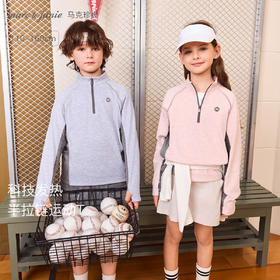 【糯糯绒】马克珍妮男女童半拉链运动T恤2025年秋装新款551719