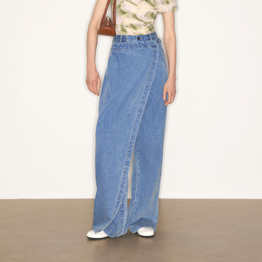 lost in echo2025秋冬新款独特宽松活片柔软凉爽直筒及地牛仔裤女 商品图0