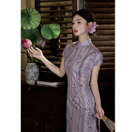 GX棉麻旗袍单层印花2025新款改良年轻款少女夏中式国风日常可穿旗袍 商品图2