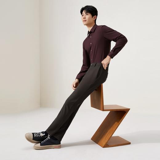 【双面磨毛】柒牌休闲长裤男士秋季新款修身直筒保暖长裤商务裤子129H73000 商品图1