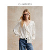 轻复古法式荷叶边V领波点长袖上衣CS2503016 商品缩略图0