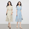 熙世界法式波嬉风波点连衣裙女夏2025新款短袖收腰V领茶歇长裙子 商品缩略图2