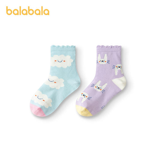 巴拉巴拉女童袜子秋季新品儿童短袜萌趣不勒脚两双装 商品图4
