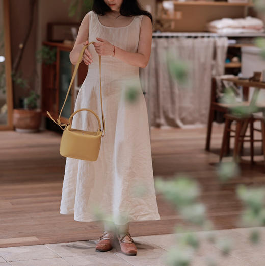 自制亚麻收腰连衣裙 商品图2