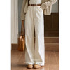 鹿向南「左岸步曲」气质米杏色休闲裤女秋季宽松显瘦阔腿直筒裤子 商品缩略图0