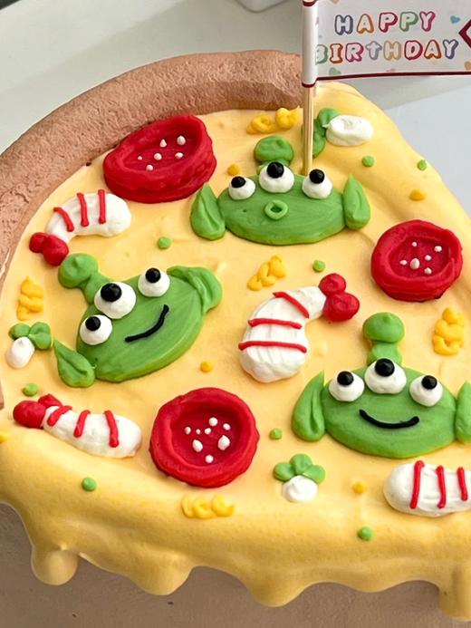 多款式~三眼仔小动物披萨卡通手绘蛋糕-低糖处理无添加 商品图1