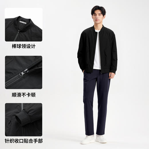 圣得西男士工装棒球领夹克2025年秋季新款时尚百搭几何拼接外套 商品图4