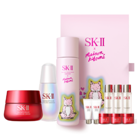 4979006115291 SK-II 生日礼物粉版小狐狸神仙水精华液大红瓶小灯泡美白抗老护肤品礼盒 230ml+50g+30ml