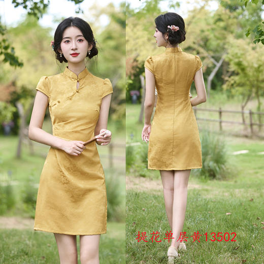 GX时尚改良新中式提花A版短款旗袍 2025夏季新款日常可穿少女旗袍裙 商品图2