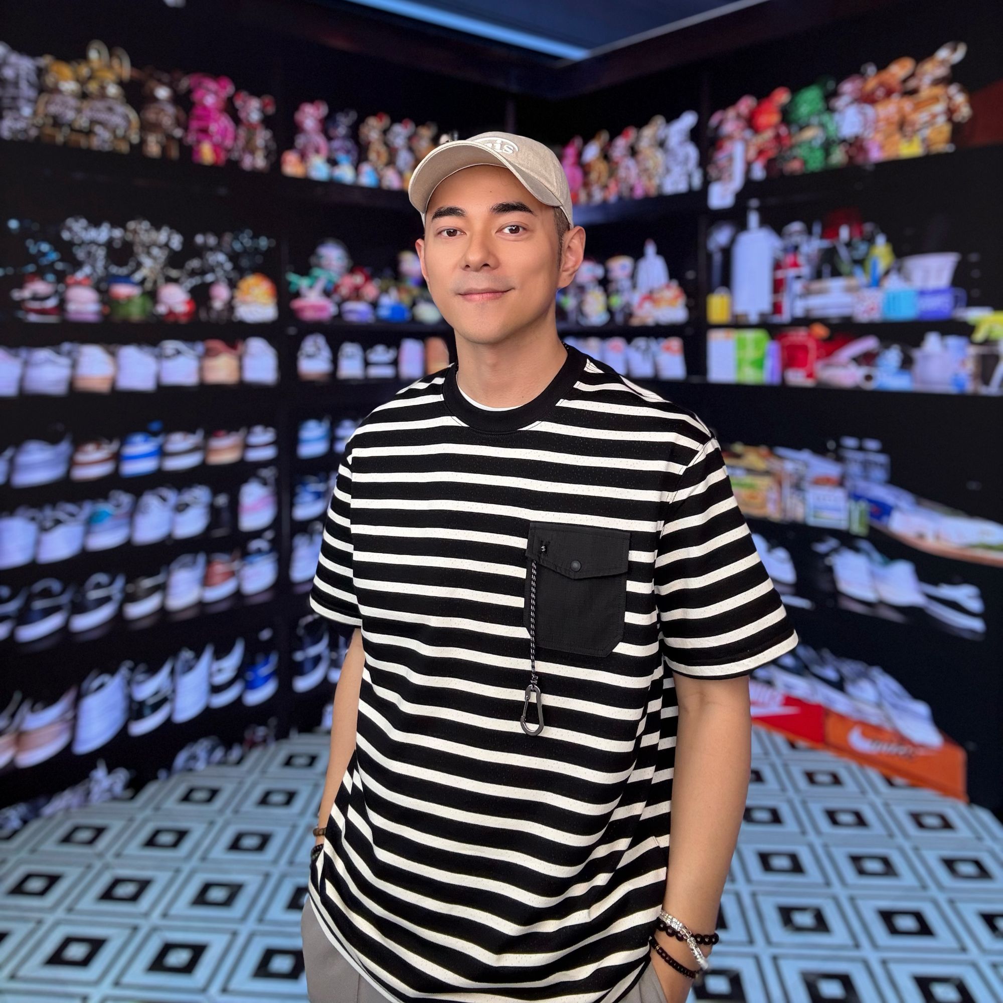 NPC潮牌口袋挂钩撞色拼接条纹短袖T恤男防螨抗菌透气NP53TE04