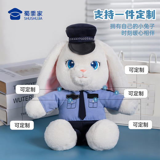 【实付满199送钥匙扣】【跑跑兔J官公仔】可定制兔子J官毛绒公仔创意儿童毛绒玩偶送礼礼品礼物 商品图1