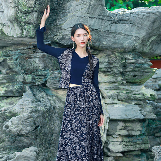 【蓝染印花改良系列】落染印花半身裙 | 时尚百搭款 | 现货加急发 商品图3