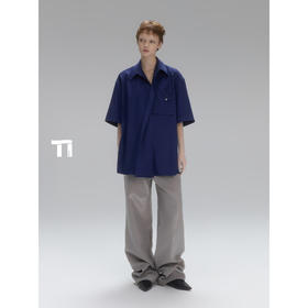 启世录TIWILLTANG“峻陵隐渊”5.0品牌明星同款立体门襟短袖衬衫