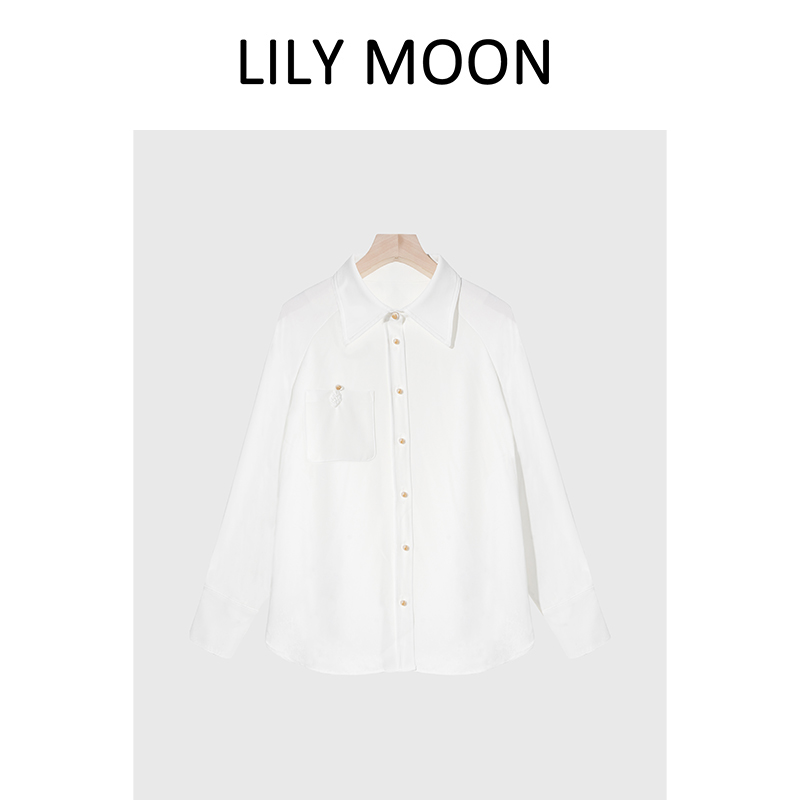 【UPF50+防晒吊牌】Lilymoon春夏繁花钮新式简约风防晒衬衫气质衬衣轻奢