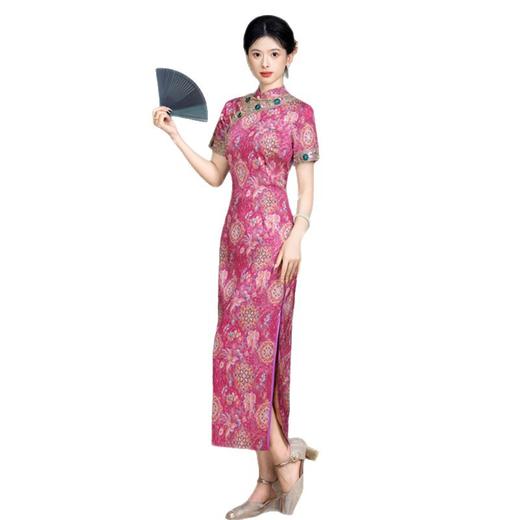 GX老上海复古中国风大码旗袍2025夏季新款仿香云纱旗袍裙 商品图4
