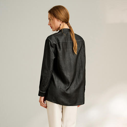 TANGYcollection天意2025秋季新品商场同款茛绸女衬衣L251002 商品图2