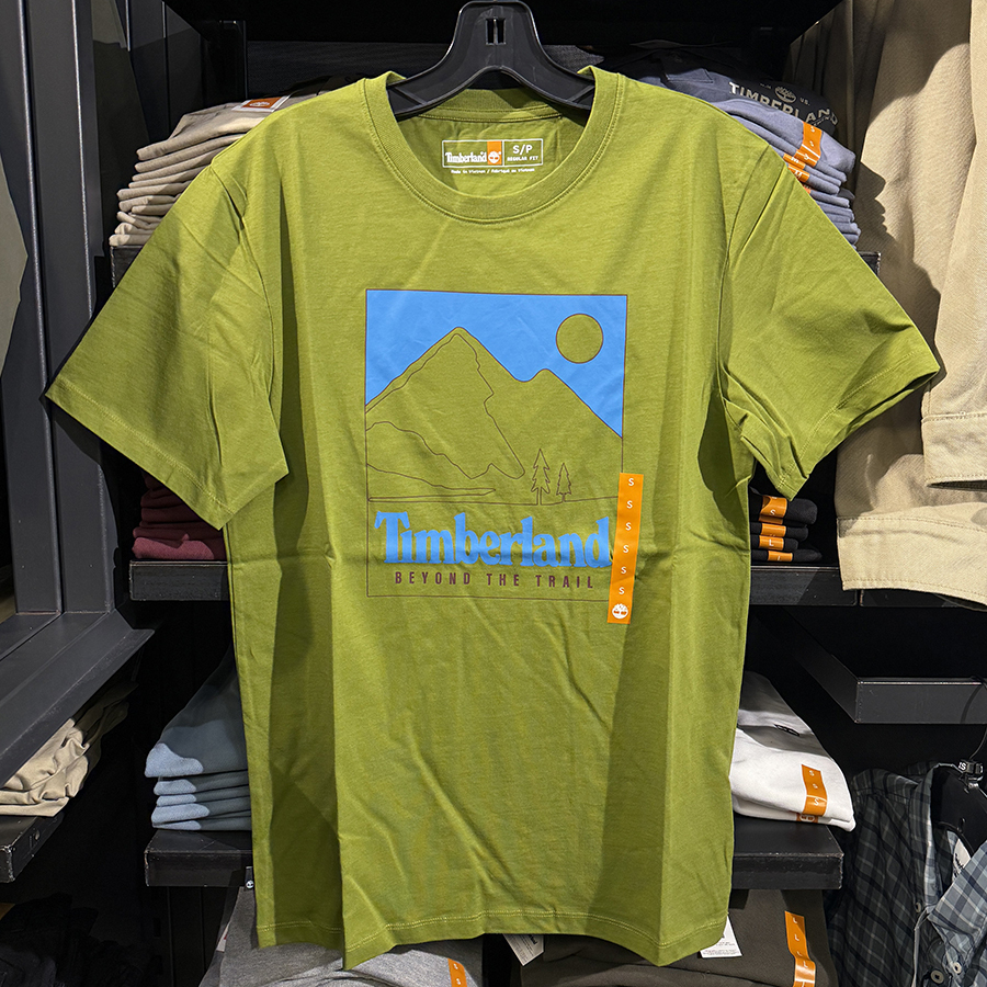 Timberland/添柏岚 男士夏季常规版山脉印花透气休闲圆领短袖T恤