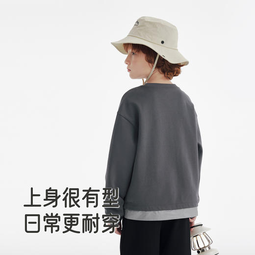 英氏男童宽松上衣2025秋季新款圆领长袖套头衫休闲中大童百搭卫衣 商品图2