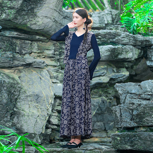 【蓝染印花改良系列】落染印花半身裙 | 时尚百搭款 | 现货加急发 商品图2