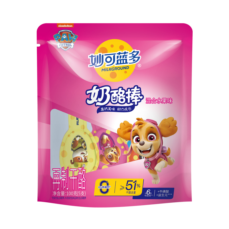 妙可蓝多奶酪棒混合水果100g，保质期9个月