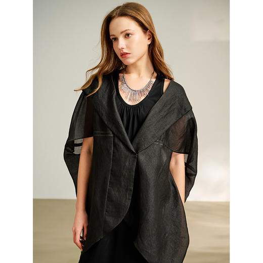 TANGYcollection天意2025秋季新品商场同款茛绸连帽女外套L251045 商品图1