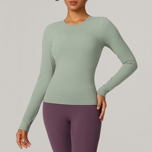 【147元任选3件】跃牌【蚂蚁运动】系列 亲肤透气运动长袖t恤修身瑜伽服WDB7007（活动产品，收货7天内支持退换） 商品图0