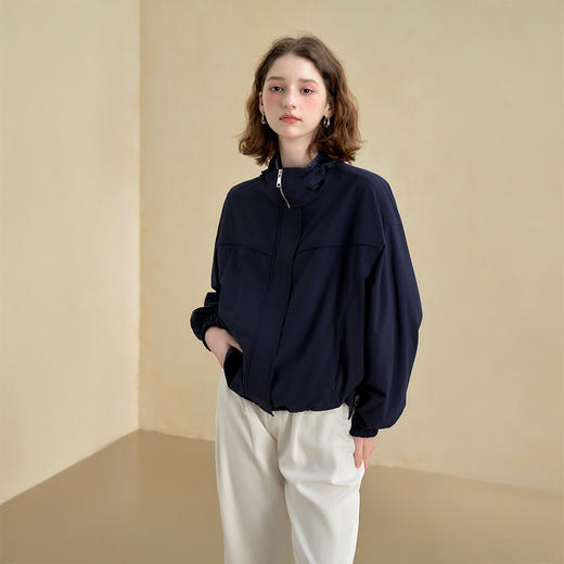 西遇美式复古工装夹克外套女秋季宽松显瘦棒球服通勤短款上衣V2951196 商品图4