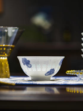 富玉陶瓷景德镇釉下彩百财饭碗家用高颜值玲珑乔迁之喜入宅搬家礼物餐具