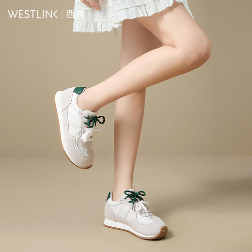 西遇复古德训鞋女新款秋季超火丑萌歪头休闲鞋平底轻便运动鞋V1656980 商品图3