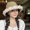 法式优雅拉菲草帽！2025女款夏季度假沙滩帽蕾丝花边渔夫帽遮阳盆帽子！ 商品缩略图3