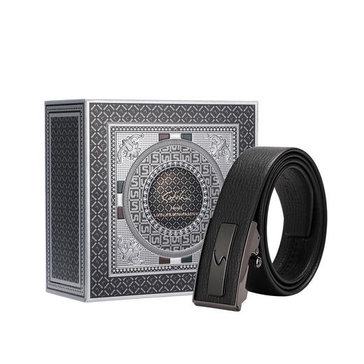 6942199078375115 沙驰satchi 男式腰带头层牛皮内穿自动扣商务真皮休闲皮带中年【节日礼物】115CM 商品图2