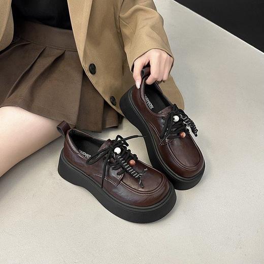 【YW】无忧购早秋韩系复古英伦风松糕厚底百搭学院风乐福小皮鞋H2277（截单后3-5天发货) 商品图2