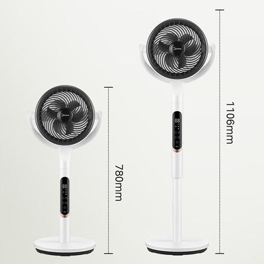 [立秋特惠场]美的（Midea） 家用电风扇空气循环扇卧室客厅多用节能省电台式立式落地扇变频遥控智能WiFi互联【线下同款】 FGD24SFQ白色（小程序+语音+遥控+触控） 商品图1