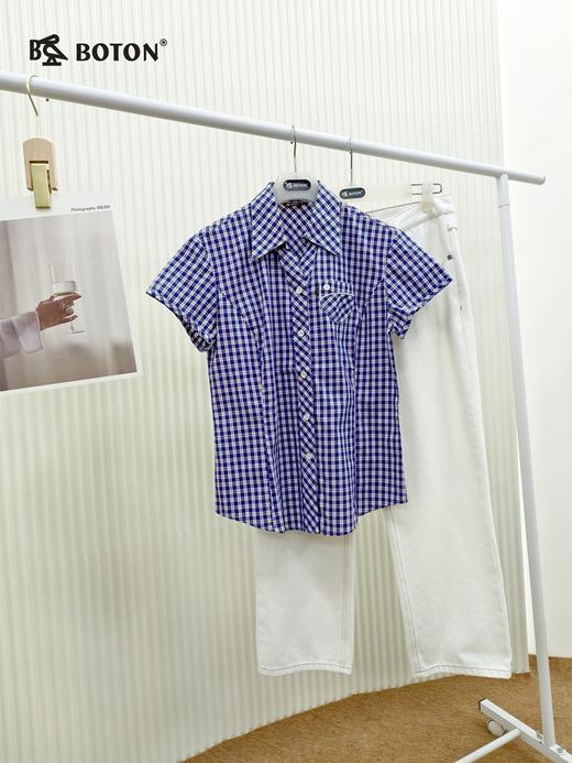 【第2件半价！尾货清仓不退换】波顿女士格仔短袖衬衫LS363 商品图4