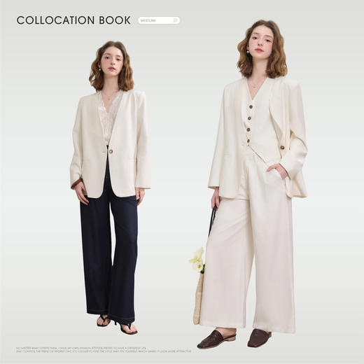 西遇气质通勤老钱风西装外套女秋季时尚简约高级休闲西服V2551154 商品图1