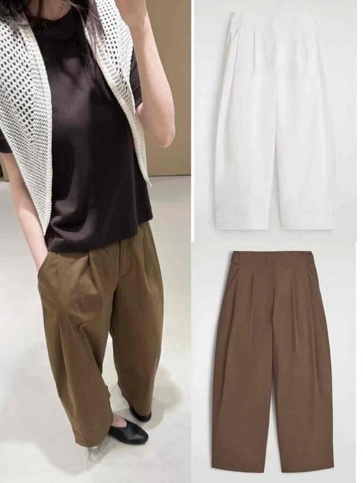 C*S同款休闲版型棉质混纺桶形长裤 商品图4