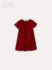 波尔多红丝绒半袖连衣裙 商品缩略图1