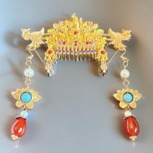 【凤冠+华服冰箱贴两件套装】可拆卸一对耳环 凤冠霞帔立体拼装金属冰箱贴纪念礼物 商品图3