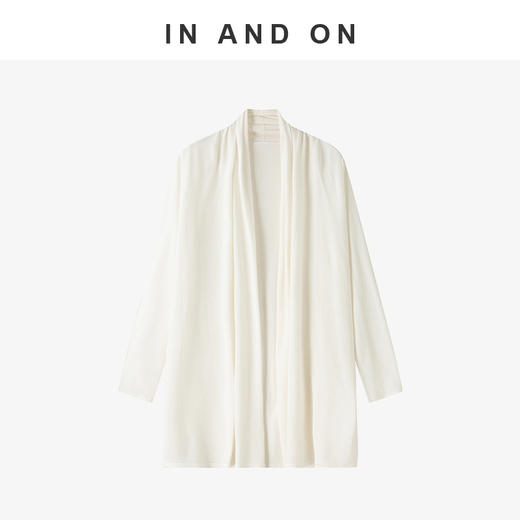 55173 IN AND ON 及简 100%莱赛尔堆领中长款针织开衫RJ004 商品图3