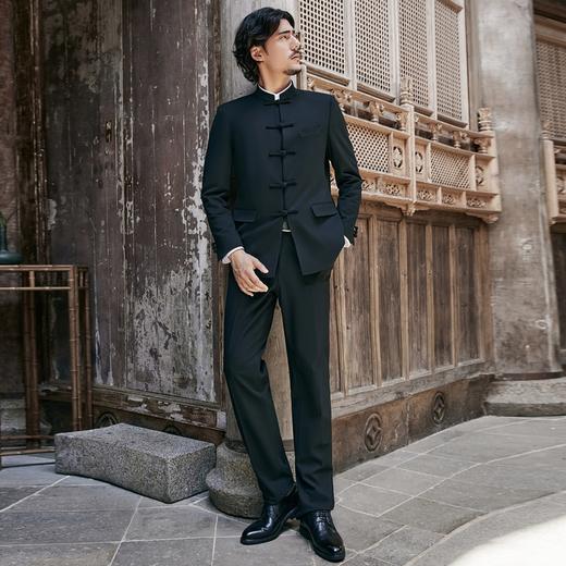 【婚礼季/中华立领/犀牛褶】柒牌男装西服假两件立领犀牛褶商务绅士套装129C70270 商品图5