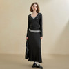 西遇慵懒风软糯针织裙女秋季大裙摆遮胯显瘦百搭休闲半身裙V2651134 商品缩略图1