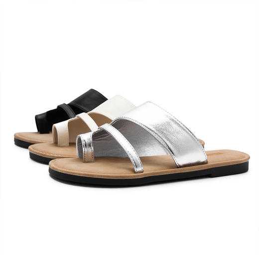 西遇凉拖鞋女外穿新款爆款夏季高级感法式平底凉鞋夹趾拖鞋Y0056876 商品图4