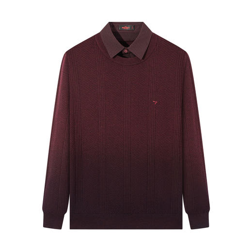 【国风吊染/假两件】柒牌男装秋季新品抗静电可机洗弹力翻领毛衫129Y70530 商品图4