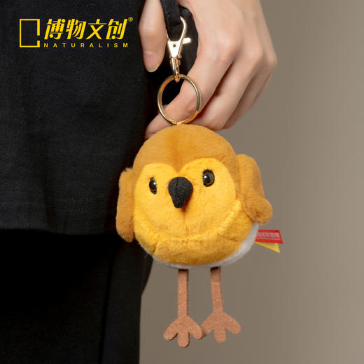 博物文创 啾儿系列第三弹 欧亚鸲 知更鸟 可发声小鸟球啾啾呆萌可爱节日礼物书包挂件 商品图3