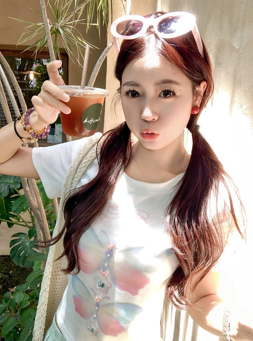 【110元任选2件】最后一波现货！彩色蝴蝶印花修身短袖 商品图10